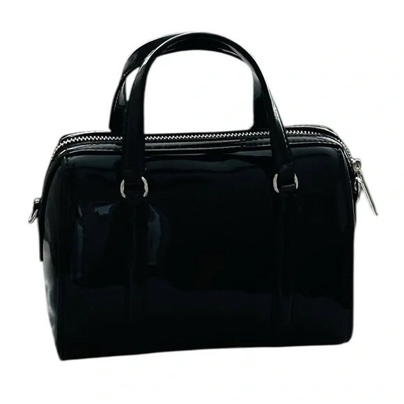 Michael Kors Jet Set small black patent duffel crossbody bag $328 NWT - Picture 6 of 11